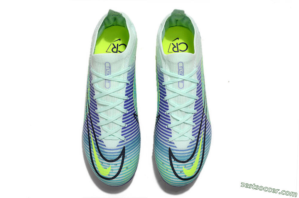 ike Mercurial Vapor 14 Elite FG Low-Tops Soccer Cleats - Blue/Jade/Yellow 4