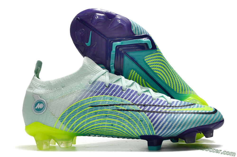 ike Mercurial Vapor 14 Elite FG Low-Tops Soccer Cleats - Blue/Jade/Yellow 0