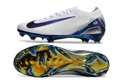 Nike Air Zoom Mercurial Vapor 16 Elite FG Low-Tops Soccer Cleats - White/Blue/Gold