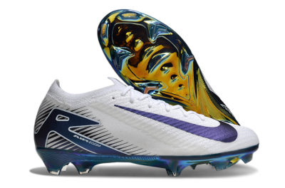 Nike Air Zoom Mercurial Vapor 16 Elite FG Low-Tops Soccer Cleats - White/Blue/Gold