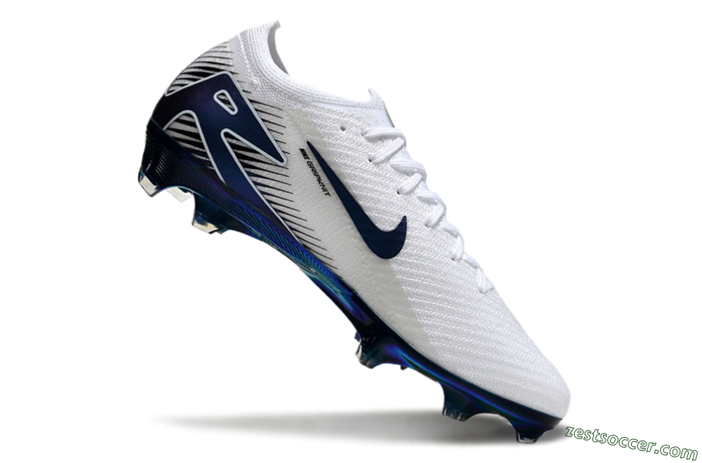 Nike Air Zoom Mercurial Vapor 16 Elite FG Low-Tops Soccer Cleats - White/Blue/Gold 2