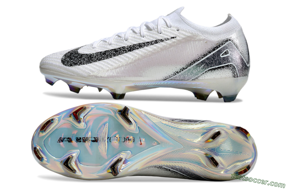 Nike Air Zoom Mercurial Vapor 16 Elite FG Low-Tops Soccer Cleats - White/Black/Grey 1