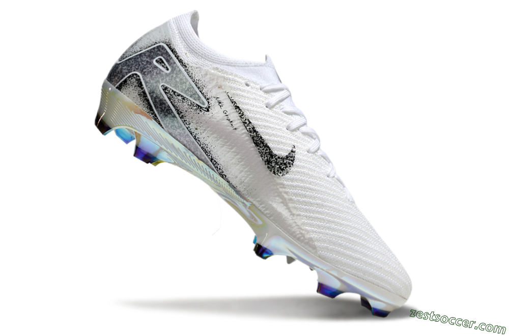 Nike Air Zoom Mercurial Vapor 16 Elite FG Low-Tops Soccer Cleats - White/Black/Grey 4