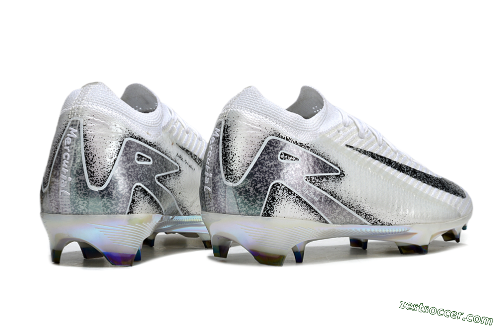 Nike Air Zoom Mercurial Vapor 16 Elite FG Low-Tops Soccer Cleats - White/Black/Grey 6