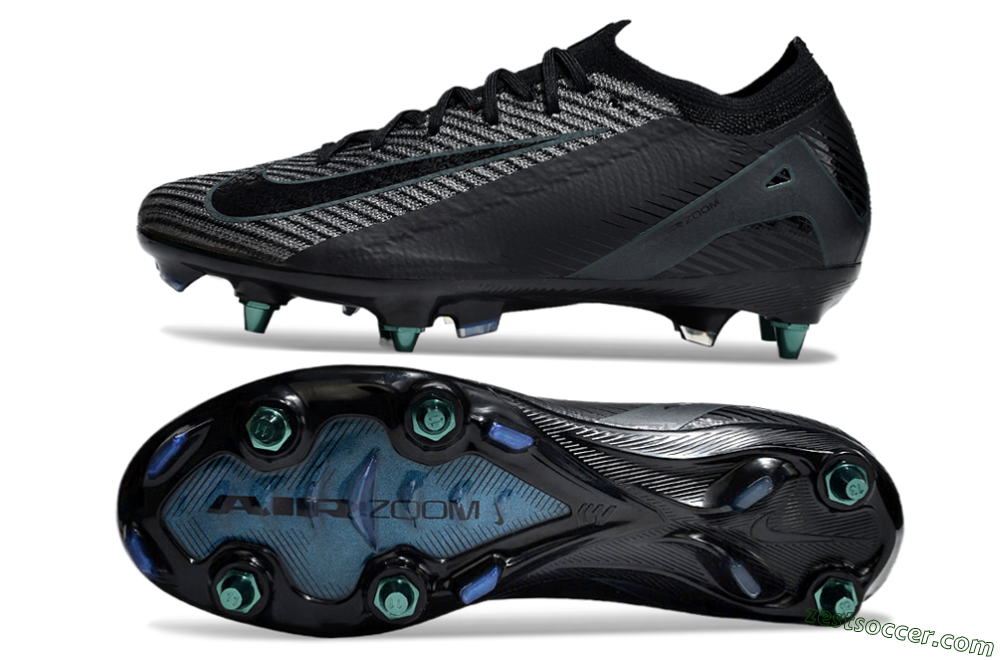 Nike Air Zoom Mercurial Vapor 16 Elite SG Low-Tops Soccer Cleats - Black/Silver/Blue 1