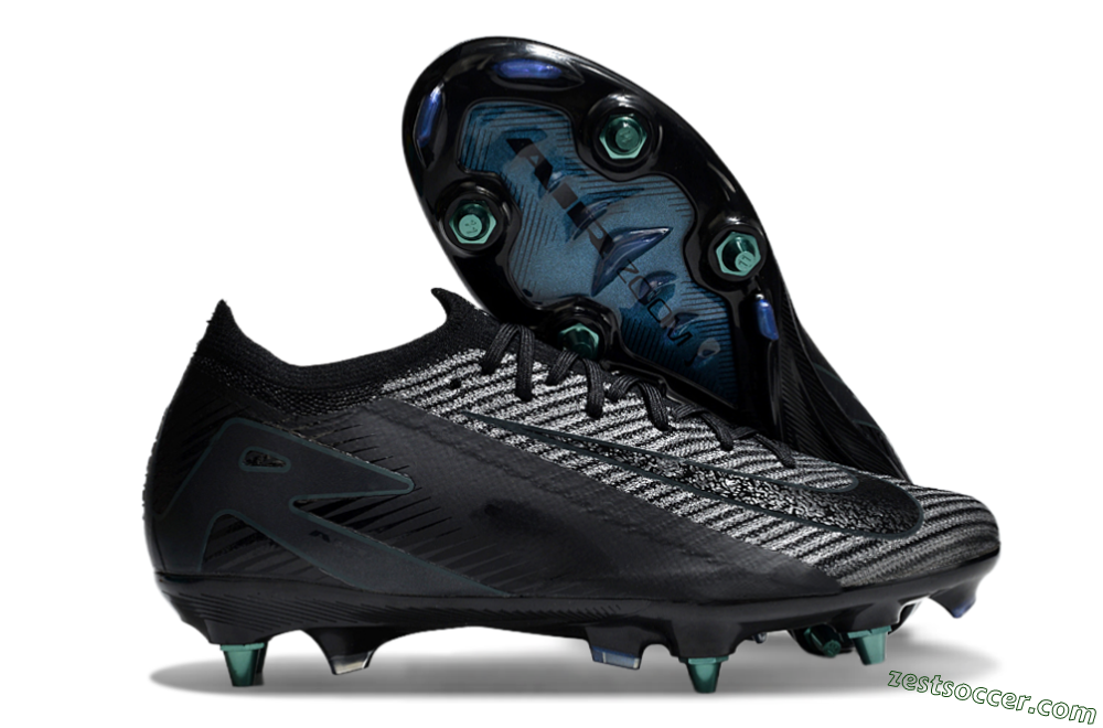 Nike Air Zoom Mercurial Vapor 16 Elite SG Low-Tops Soccer Cleats - Black/Silver/Blue 0