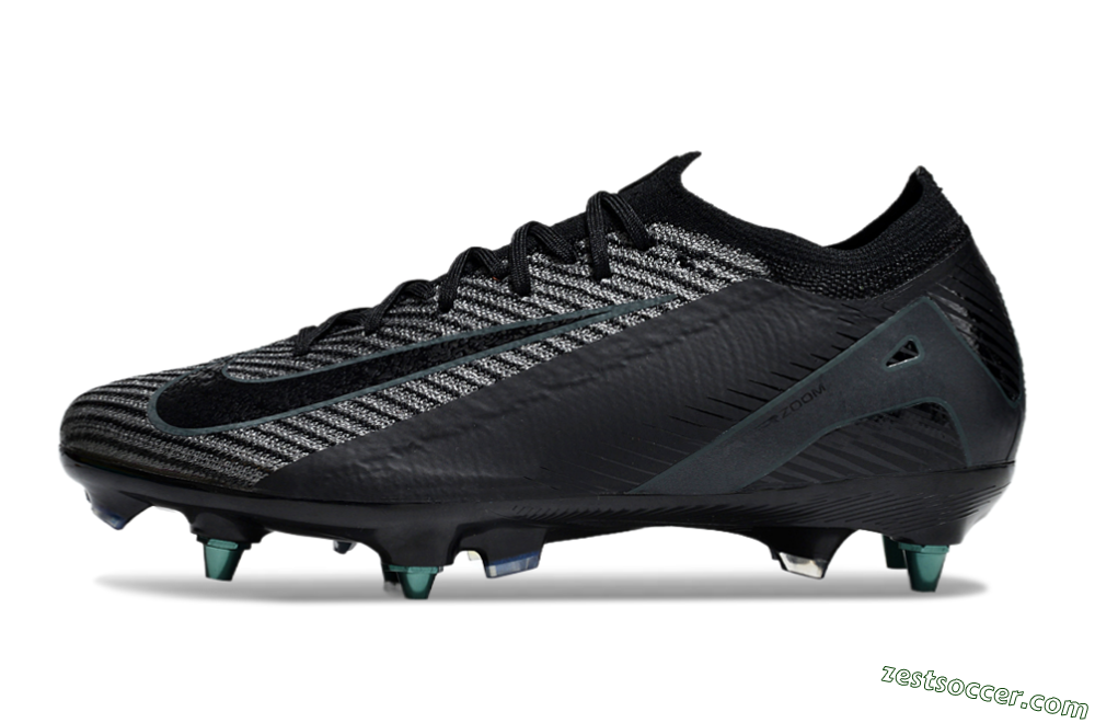 Nike Air Zoom Mercurial Vapor 16 Elite SG Low-Tops Soccer Cleats - Black/Silver/Blue 2