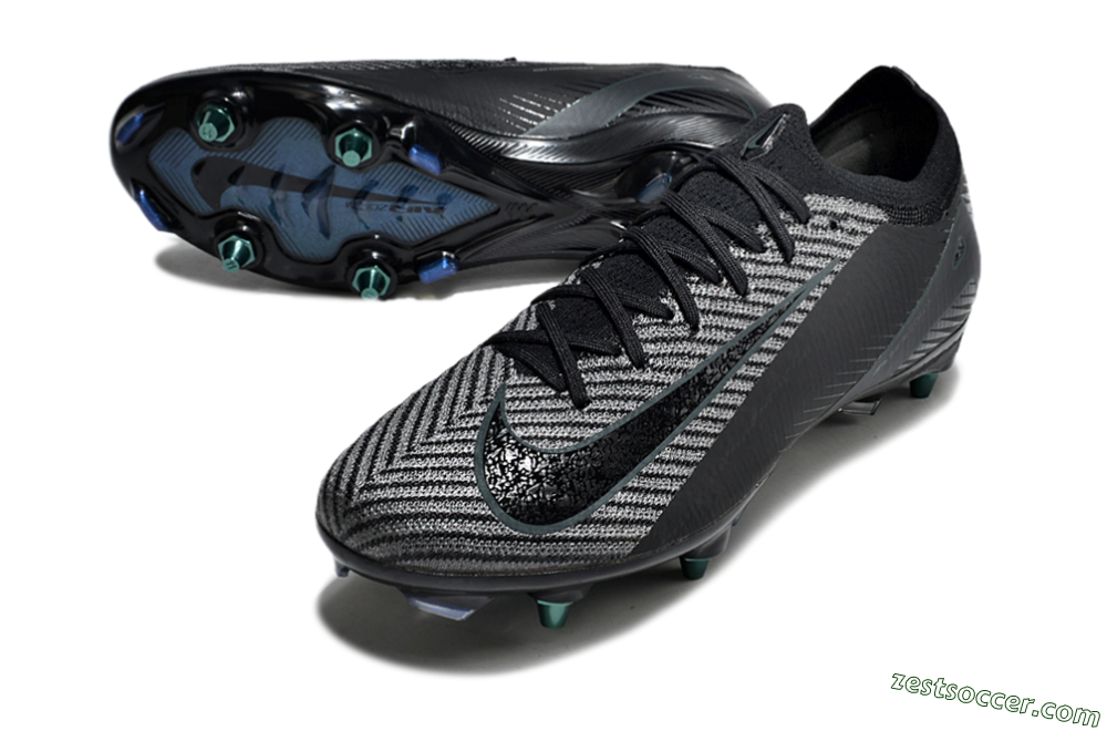 Nike Air Zoom Mercurial Vapor 16 Elite SG Low-Tops Soccer Cleats - Black/Silver/Blue 3