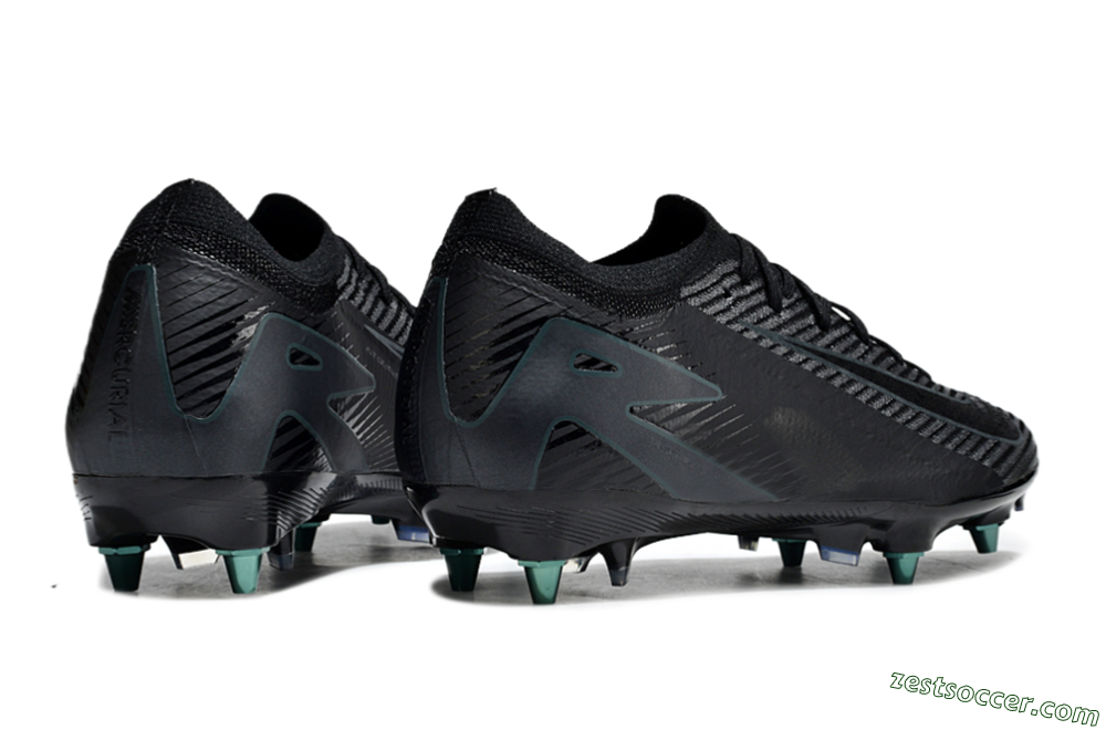 Nike Air Zoom Mercurial Vapor 16 Elite SG Low-Tops Soccer Cleats - Black/Silver/Blue 6