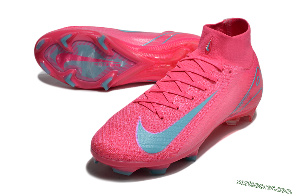 Nike Air Zoom Mercurial Superfly 16 Elite FG High-Tops Soccer Cleats - Pink/Mint 3