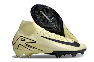 Nike Air Zoom Mercurial Superfly 10 Elite FG High-Tops Soccer Cleats - Beige/Black/Yellow