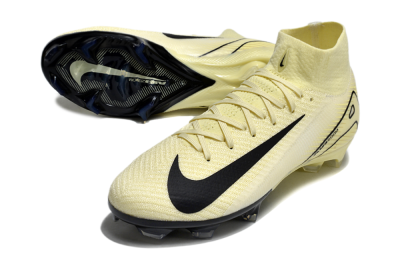 Nike Air Zoom Mercurial Superfly 10 Elite FG High-Tops Soccer Cleats - Beige/Black/Yellow