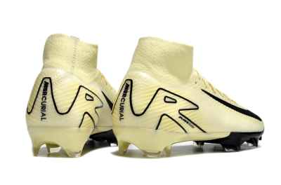 Nike Air Zoom Mercurial Superfly 10 Elite FG High-Tops Soccer Cleats - Beige/Black/Yellow
