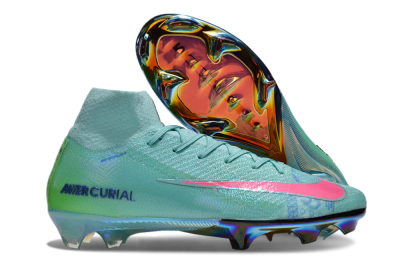 Nike Air Zoom Mercurial Superfly 10 Elite FG High-Tops Soccer Cleats - Jade/Pink/Yellow