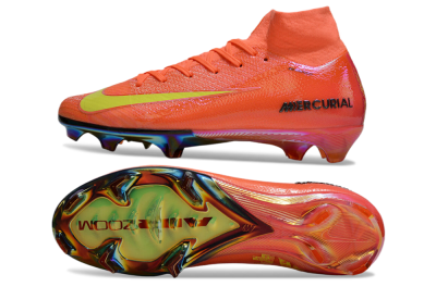 Nike Air Zoom Mercurial Superfly 10 Elite FG High-Tops Soccer Cleats - Red/Yellow/Gold