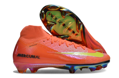 Nike Air Zoom Mercurial Superfly 10 Elite FG High-Tops Soccer Cleats - Red/Yellow/Gold