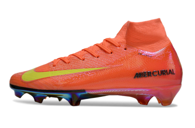 Nike Air Zoom Mercurial Superfly 10 Elite FG High-Tops Soccer Cleats - Red/Yellow/Gold