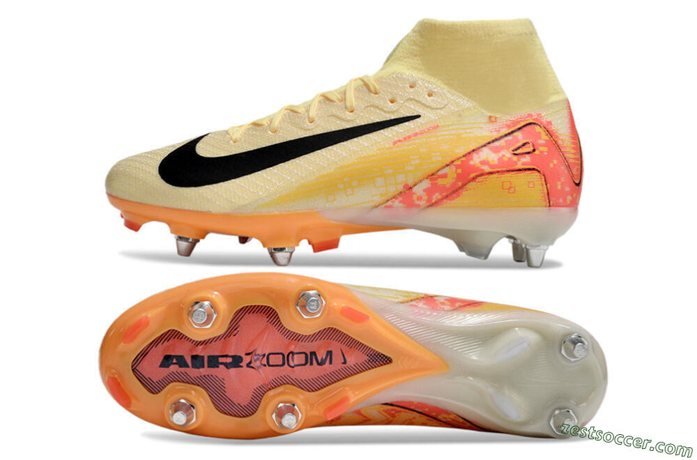 Nike Air Zoom Mercurial Superfly 10 Elite SG High-Tops Soccer Cleats - Black/Silver/Blue 15