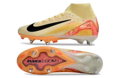 Nike Air Zoom Mercurial Superfly 10 Elite SG High-Tops Soccer Cleats - Black/Silver/Blue