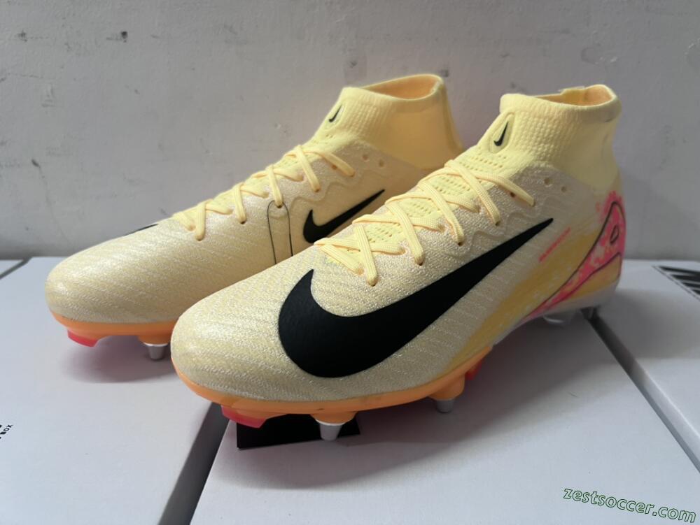 Nike Air Zoom Mercurial Superfly 10 Elite SG High-Tops Soccer Cleats - Black/Silver/Blue 8