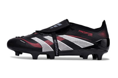 Adidas Predator Elite Foldover Tongue 2025 Stealth Victory FG Low-Tops Soccer Cleats - Black/White/Red