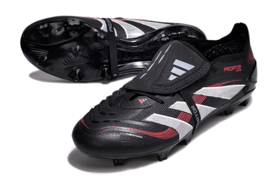 Adidas Predator Elite Foldover Tongue 2025 Stealth Victory FG Low-Tops Soccer Cleats - Black/White/Red