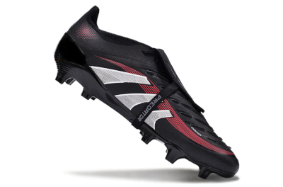 Adidas Predator Elite Foldover Tongue 2025 Stealth Victory FG Low-Tops Soccer Cleats - Black/White/Red