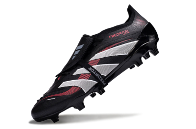 Adidas Predator Elite Foldover Tongue 2025 Stealth Victory FG Low-Tops Soccer Cleats - Black/White/Red
