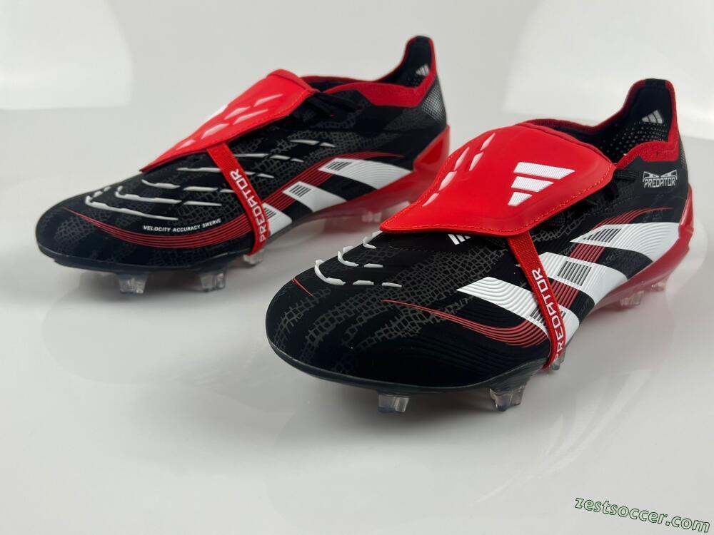Adidas Predator Elite Foldover Tongue FG Low-Tops Soccer Cleats - Black/White/Red
