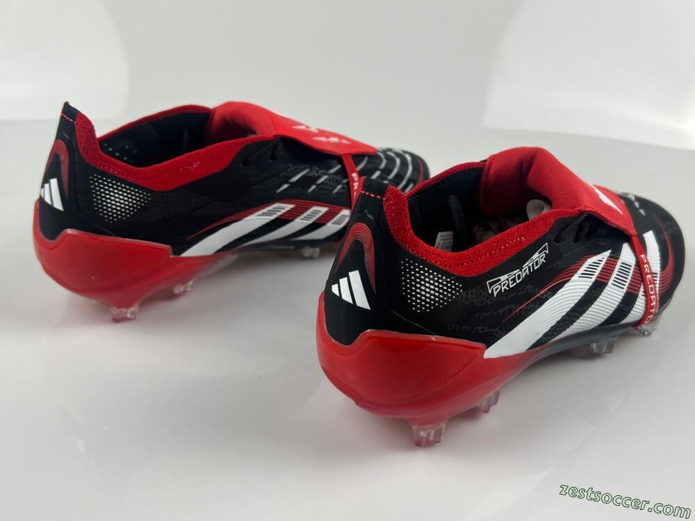 Adidas Predator Elite Foldover Tongue FG Low-Tops Soccer Cleats - Black/White/Red