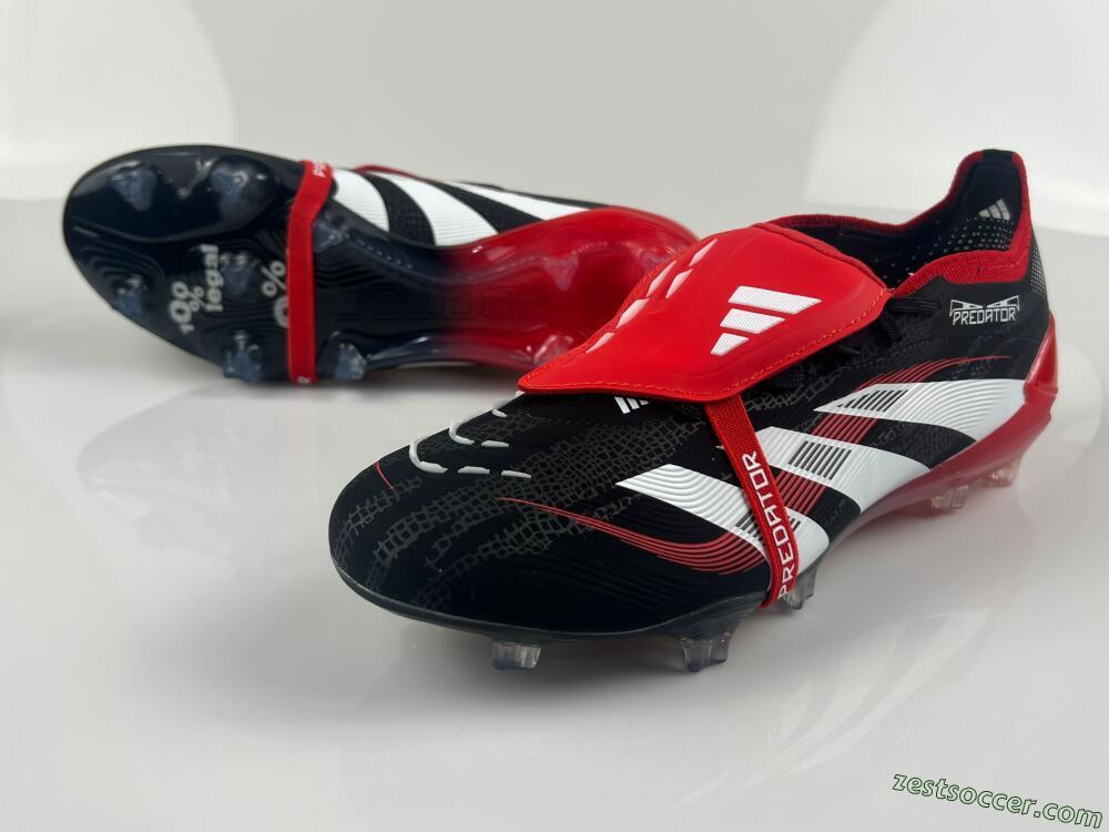 Adidas Predator Elite Foldover Tongue FG Low-Tops Soccer Cleats - Black/White/Red