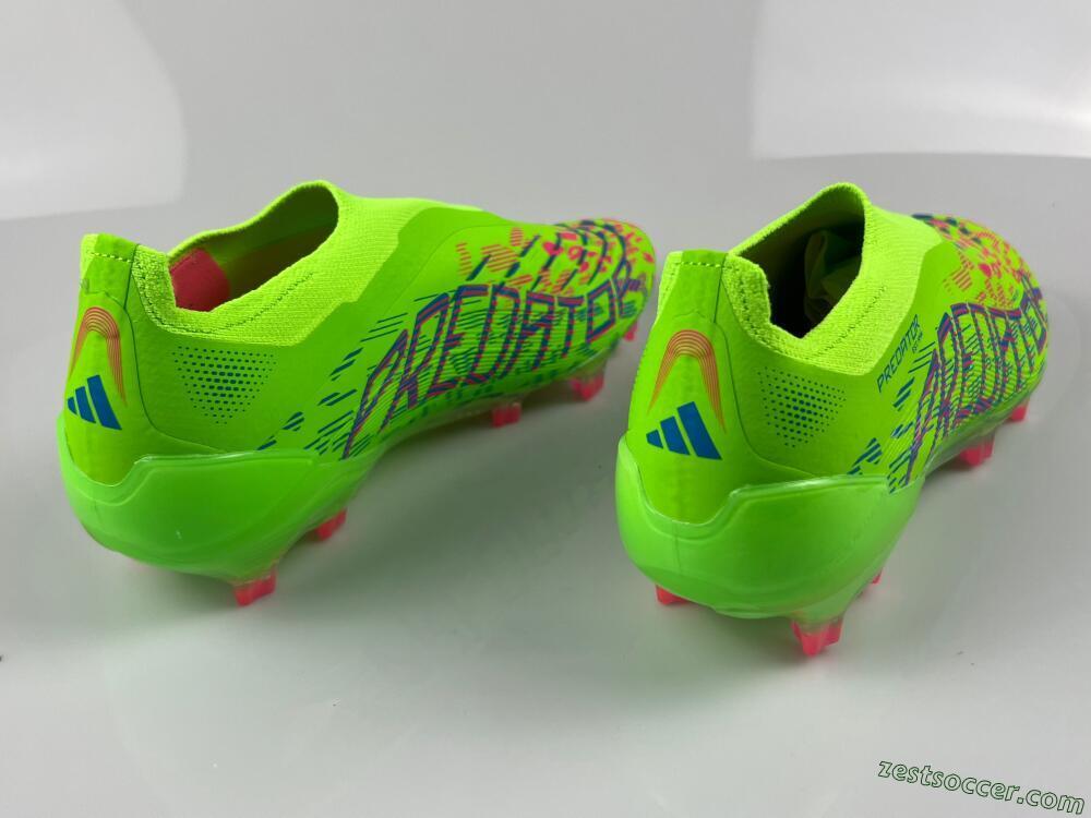 Adidas Predator Elite Laceless FG Low-Tops Soccer Cleats - Yellow/Red/Purple