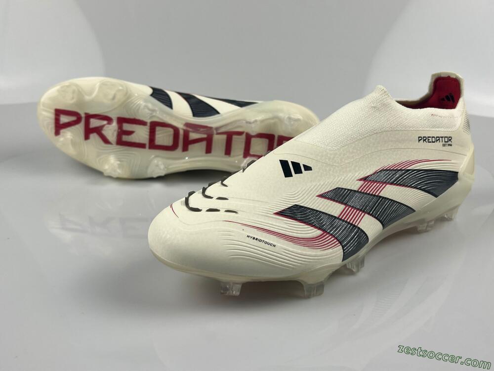 Adidas Predator Elite Laceless FG Low-Tops Soccer Cleats - Beige/Red/Black