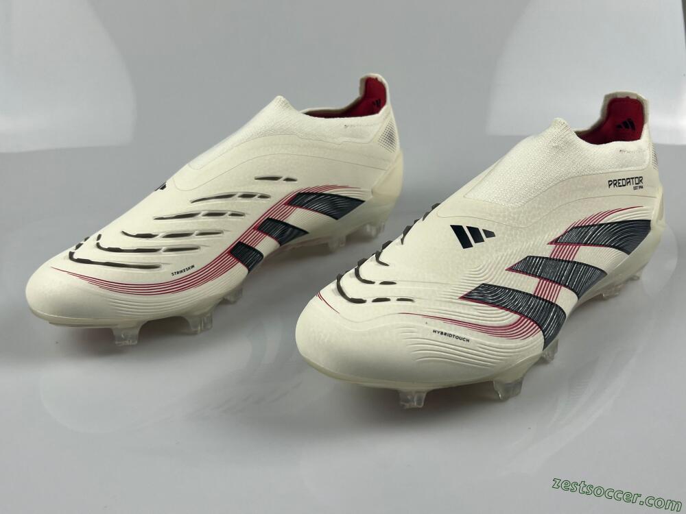 Adidas Predator Elite Laceless FG Low-Tops Soccer Cleats - Beige/Red/Black