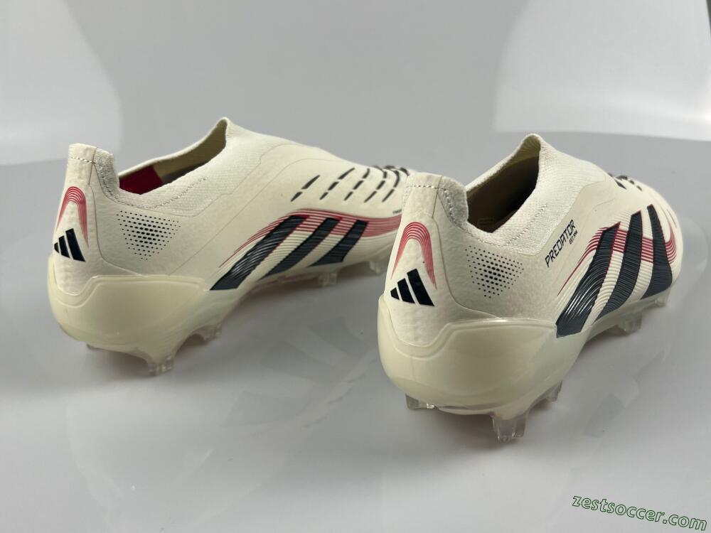 Adidas Predator Elite Laceless FG Low-Tops Soccer Cleats - Beige/Red/Black