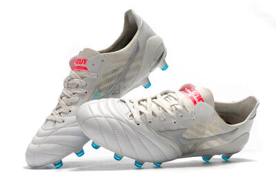 Mizuno Morelia Neo 2 FG Low-Tops Soccer Cleats - White/Silver/Blue