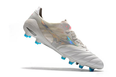 Mizuno Morelia Neo 2 FG Low-Tops Soccer Cleats - White/Silver/Blue