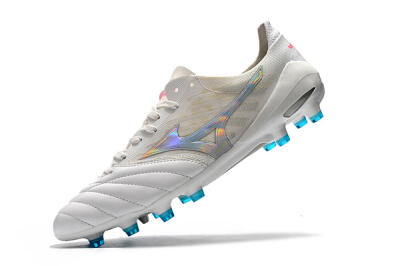 Mizuno Morelia Neo 2 FG Low-Tops Soccer Cleats - White/Silver/Blue