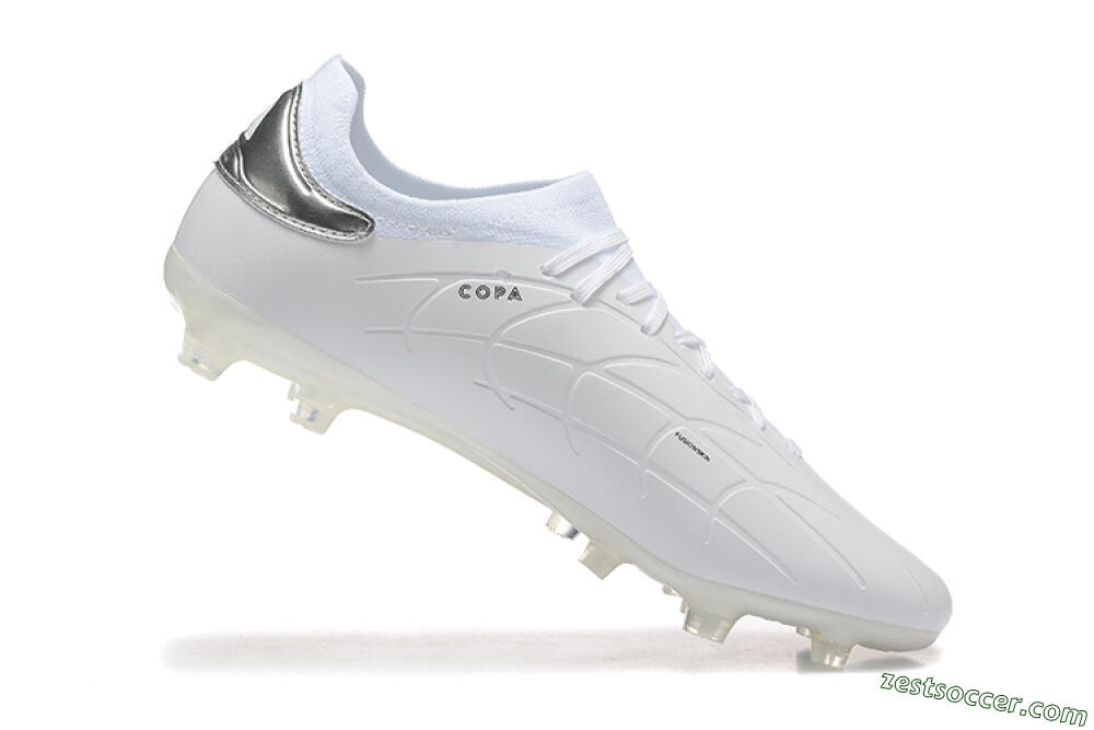 Adidas Copa Pure 2+ FG Low-Tops Soccer Cleats - White/Silver/Black 7