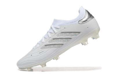 Adidas Copa Pure 2+ FG Low-Tops Soccer Cleats - White/Silver/Black