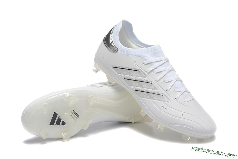 Adidas Copa Pure 2+ FG Low-Tops Soccer Cleats - White/Silver/Black 4