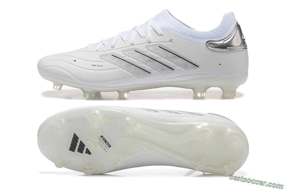 Adidas Copa Pure 2+ FG Low-Tops Soccer Cleats - White/Silver/Black 1