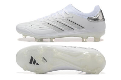 Adidas Copa Pure 2+ FG Low-Tops Soccer Cleats - White/Silver/Black