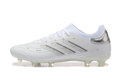 Adidas Copa Pure 2+ FG Low-Tops Soccer Cleats - White/Silver/Black