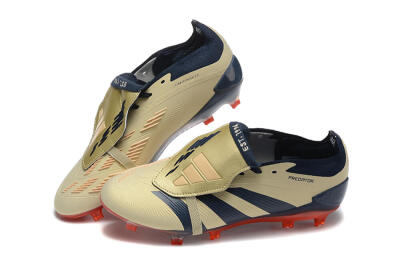 Adidas Predator Elite Foldover Tongue FG Low-Tops Soccer Cleats - Gold/Blue/Red