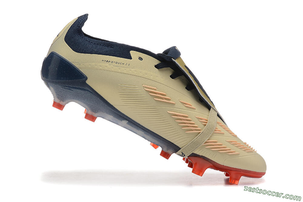 Adidas Predator Elite Foldover Tongue FG Low-Tops Soccer Cleats - Gold/Blue/Red 7