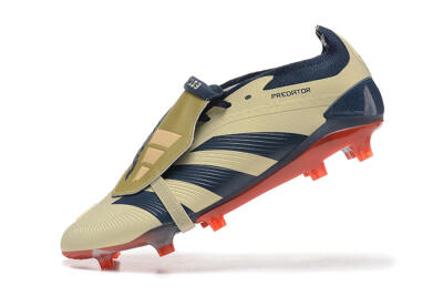 Adidas Predator Elite Foldover Tongue FG Low-Tops Soccer Cleats - Gold/Blue/Red