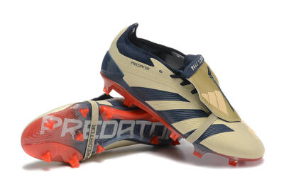 Adidas Predator Elite Foldover Tongue FG Low-Tops Soccer Cleats - Gold/Blue/Red