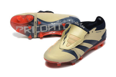 Adidas Predator Elite Foldover Tongue FG Low-Tops Soccer Cleats - Gold/Blue/Red