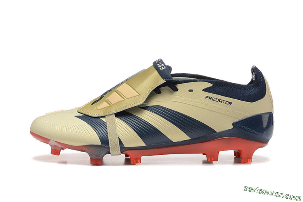 Adidas Predator Elite Foldover Tongue FG Low-Tops Soccer Cleats - Gold/Blue/Red 2